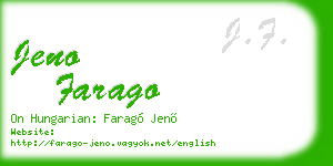 jeno farago business card