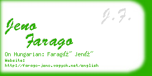 jeno farago business card